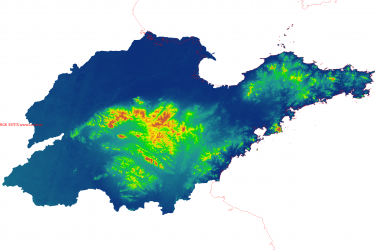 30米分辨率山东省GDEM V2 DEM镶嵌数据下载 30米分辨率山东省GDEM V2 DEM镶嵌数据下载
